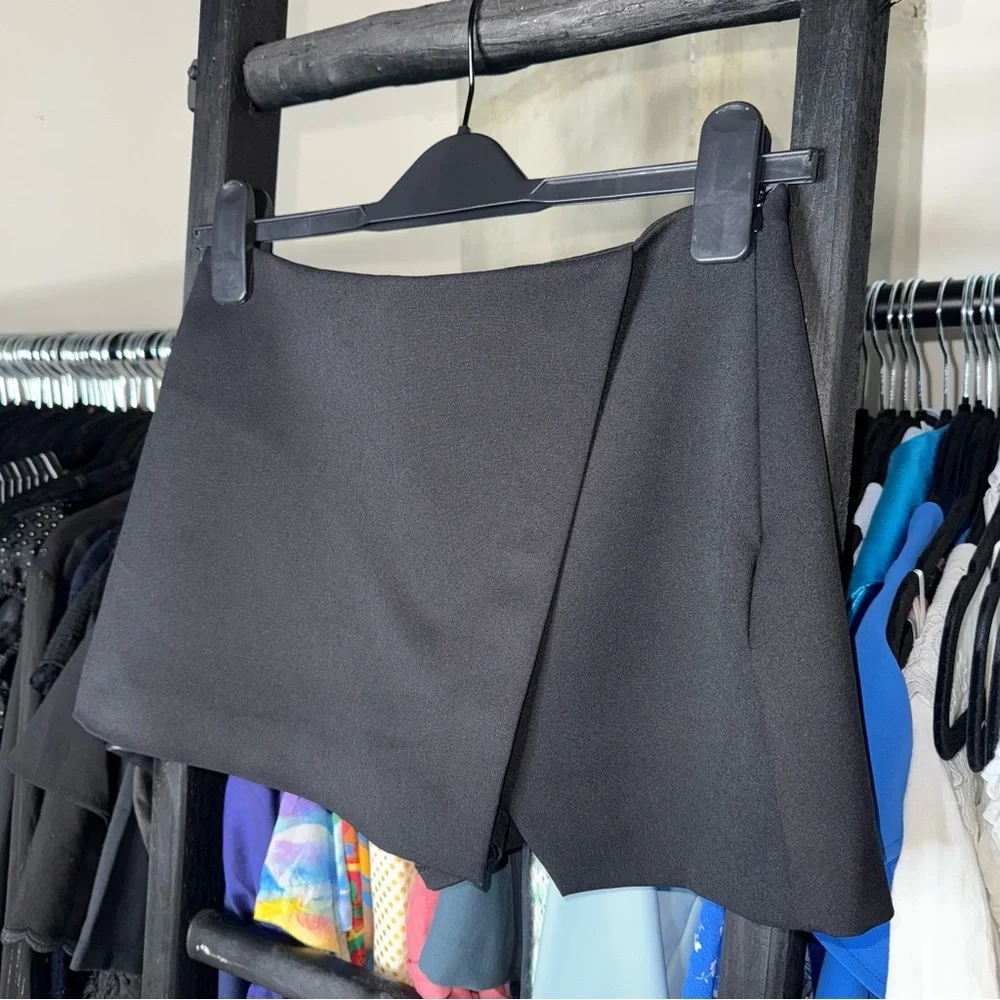 Zara Black Asymmetrical Micro Mini Skort - Picture 6 of 15